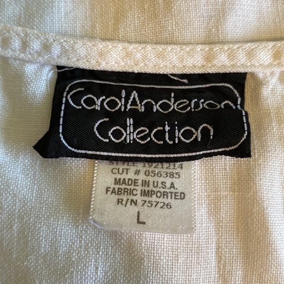 Carol Anderson vintage 100% linen tank top crisp and white - Picture 5 of 11